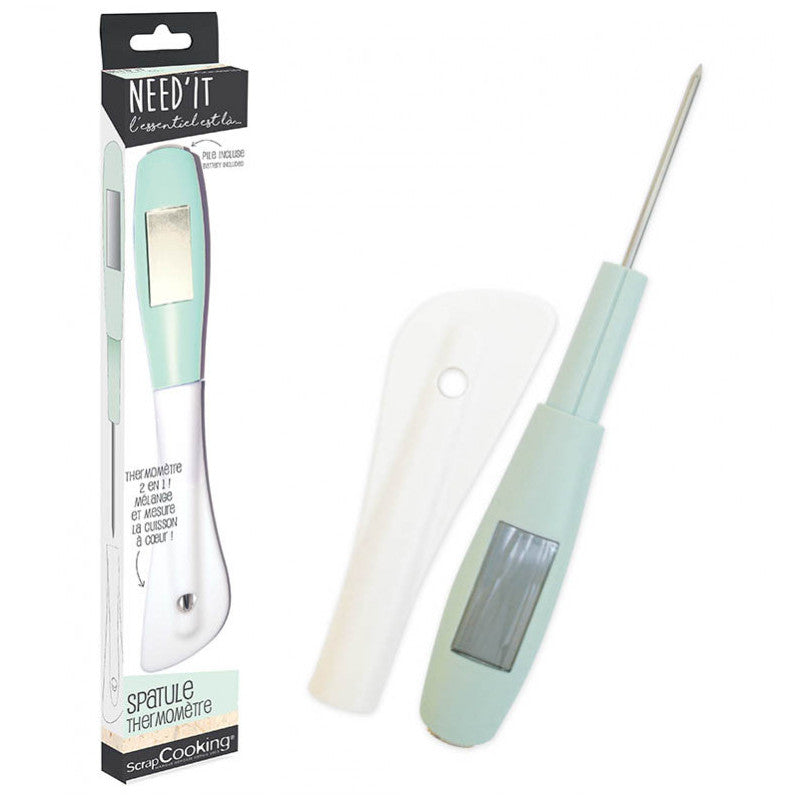 Slickepott med digital termometer, avtagbart silikonhuvud och metallspets.