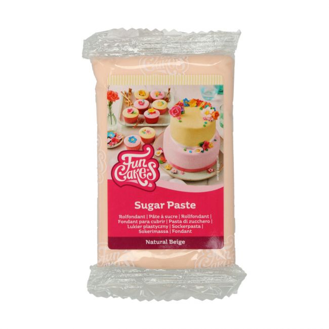 Beige sockerpasta från FunCakes, 250 g – perfekt för neutrala, eleganta tårtor och dekorationer