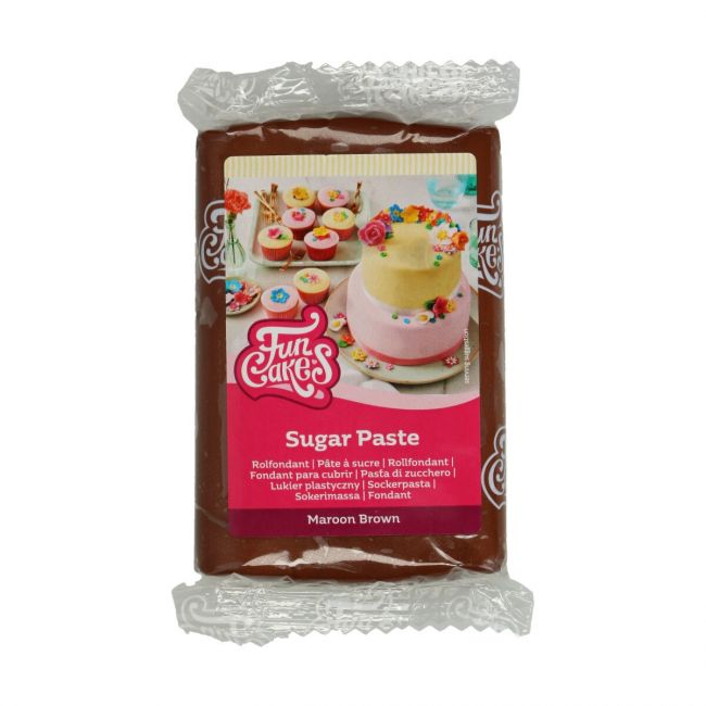 Brun sockerpasta från FunCakes, 250 g – perfekt för chokladinspirerade dekorationer och naturliga detaljer