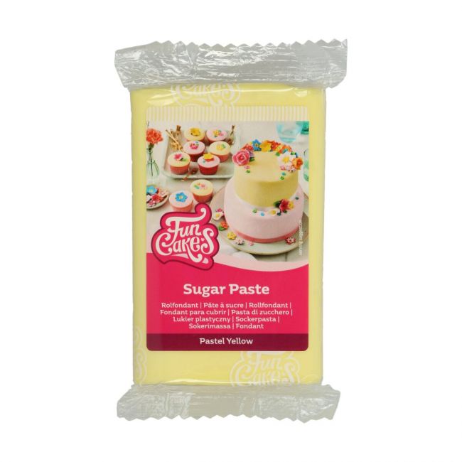 Ljusgul sockerpasta från FunCakes, 250 g – perfekt för påsk, dop och sommarens tårtor