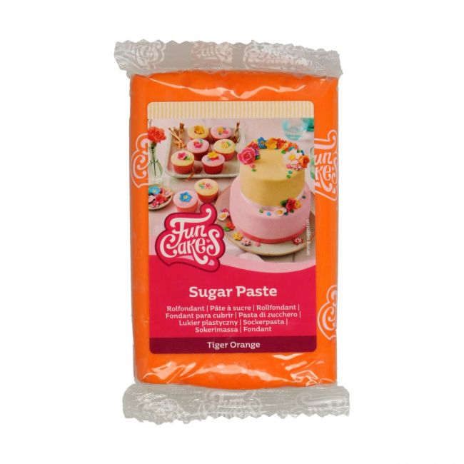 Orange sockerpasta från FunCakes, 250 g – perfekt för pumpor, höstlöv och färgstarka tårtor