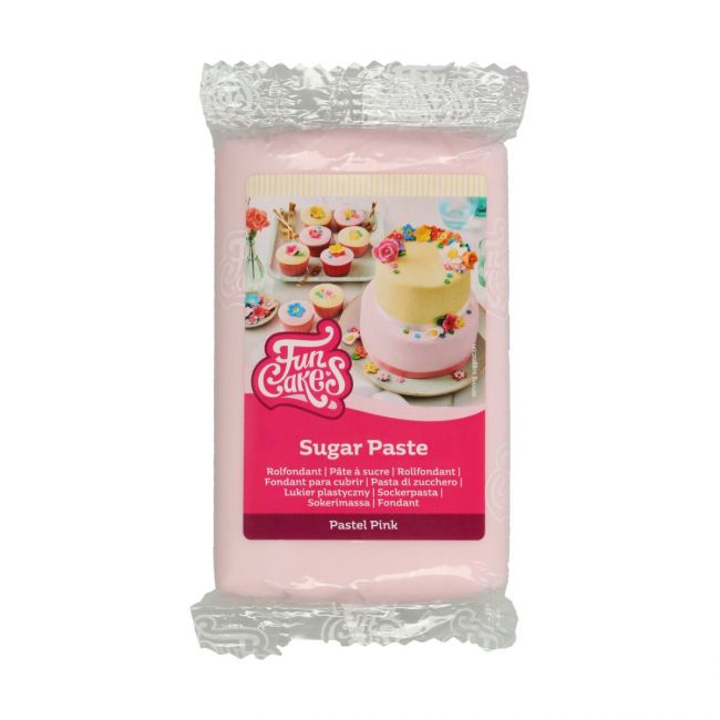 Pastellrosa sockerpasta från FunCakes, 250 g – perfekt för romantiska tårtor och dekorationer