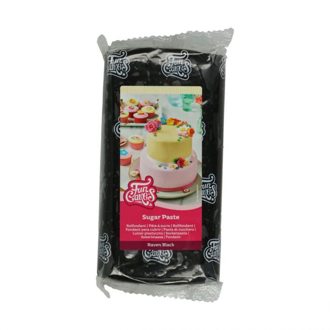 Svart sockerpasta från FunCakes, 1 kg – perfekt för att täcka tårtor och skapa dekorationer