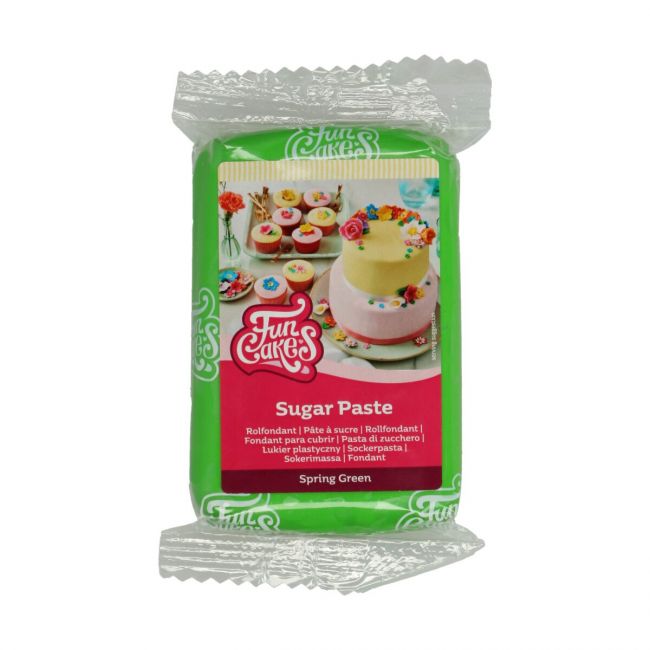 Vårgrön sockerpasta från FunCakes, 250 g – perfekt för påsk, dop och sommarens tårtor och dekorationer