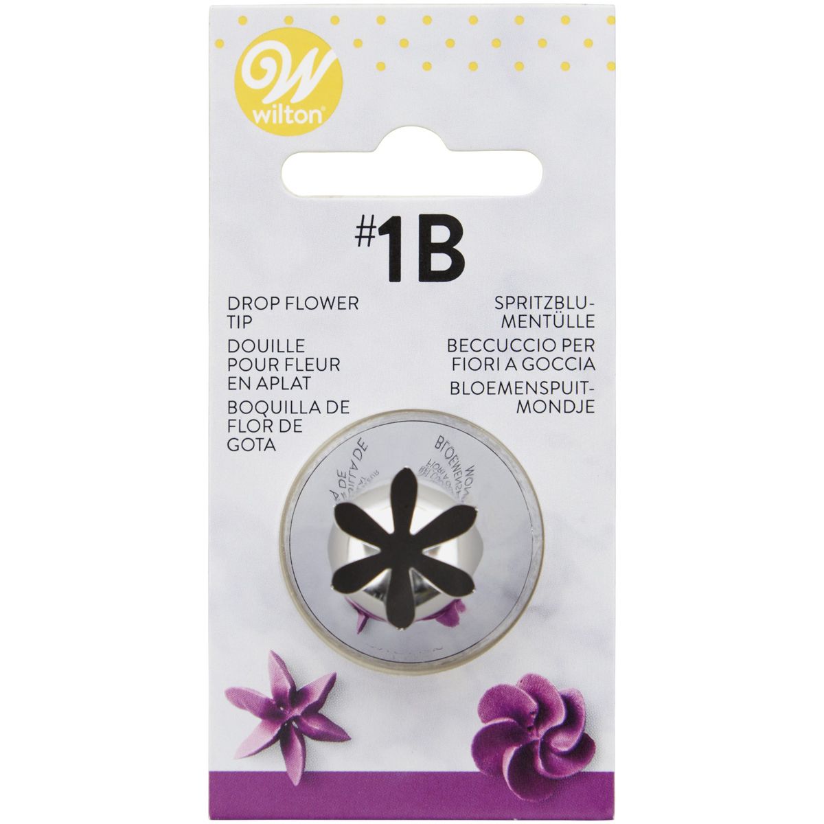 Tyll #1B Droppblomma Wilton i rostfritt stål – perfekt för rosor, blommor och stjärnor på tårtor och cupcakes
