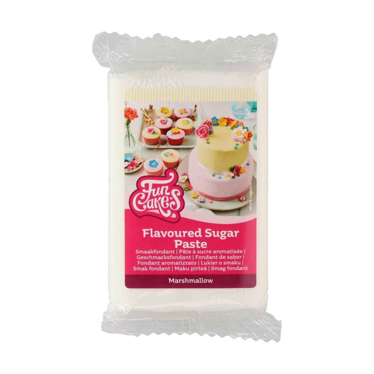 Vit Marshmallow sockerpasta från FunCakes, 250 g – perfekt för tårtor och dekorationer med en söt marshmallowsmak