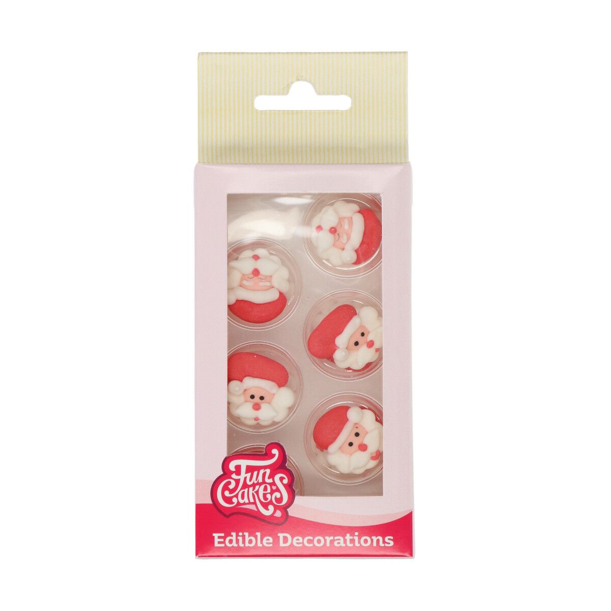Ätbara jultomte-dekorationer från FunCakes i 12-pack.