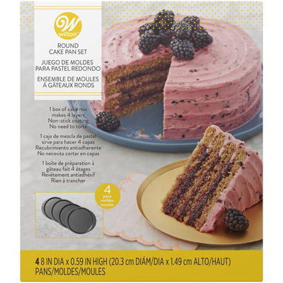 Wilton 4-pack bakformar 20 cm i förpackning