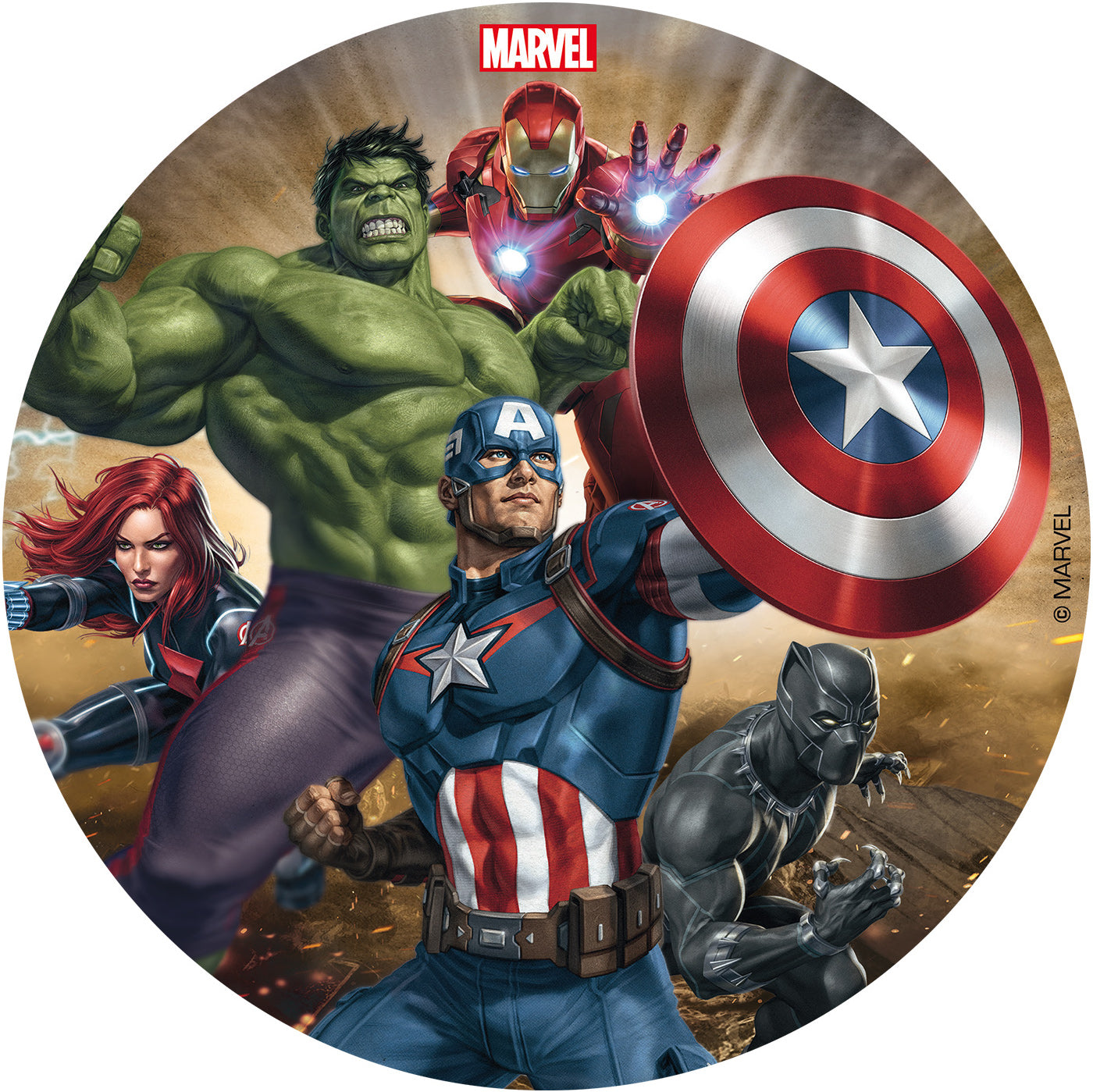 Tårtbild Avengers superhjältar Tårtdekoration