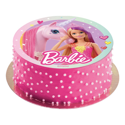 Tårtdekoration rund Barbie